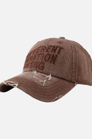 Concert Outfit Washed 'DIFFERENT GENERATION' Denim Baseball Cap