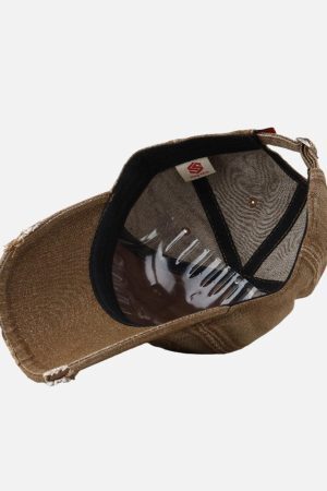 Concert Outfit Washed 'DIFFERENT GENERATION' Denim Baseball Cap