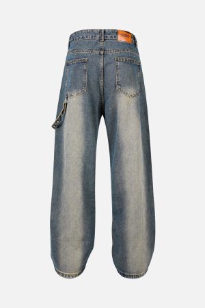 Concert Outfit Washed Distressed Baggy Jeans