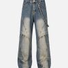 Concert Outfit Washed Distressed Baggy Jeans