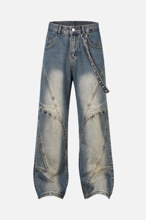 Concert Outfit Washed Distressed Baggy Jeans