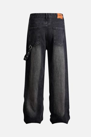 Concert Outfit Washed Distressed Baggy Jeans