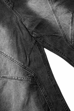 Concert Outfit Washed Distressed Deconstructed Split Drawstring Jeans