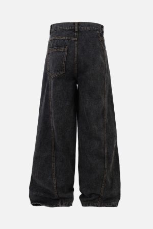 Concert Outfit Washed Distressed Deconstructed Split Jeans