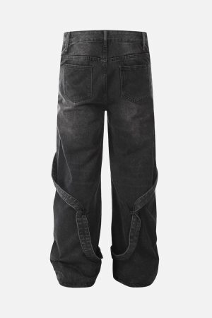 Concert Outfit Washed Distressed Deconstructed Split Work Jeans