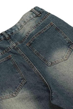 Concert Outfit Washed Distressed Deconstructed Split Work Jeans