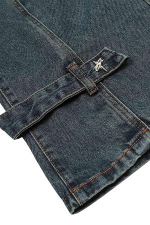 Concert Outfit Washed Distressed Deconstructed Split Work Jeans