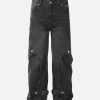 Concert Outfit Washed Distressed Deconstructed Split Work Jeans