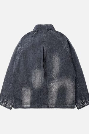 Concert Outfit Washed Distressed Denim Jacket