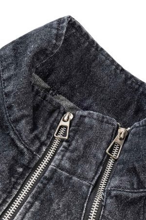 Concert Outfit Washed Distressed Denim Jacket