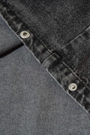 Concert Outfit Washed Distressed Denim Zip-Up Hoodie