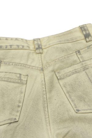 Concert Outfit Washed Distressed Detachable Scarf Barrel Jeans