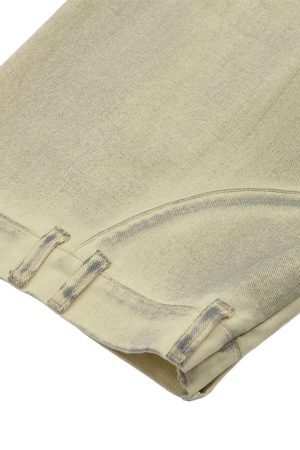 Concert Outfit Washed Distressed Detachable Scarf Barrel Jeans