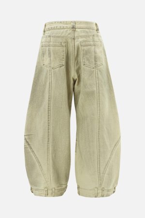 Concert Outfit Washed Distressed Detachable Scarf Barrel Jeans