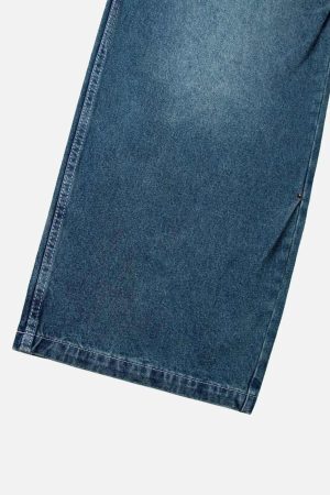 Concert Outfit Washed Distressed Double Pleat Jeans