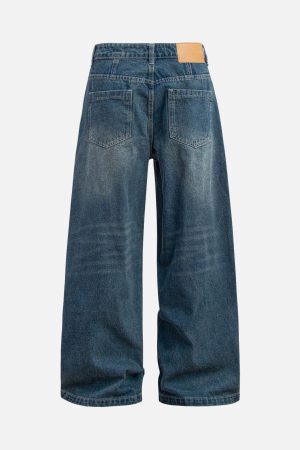 Concert Outfit Washed Distressed Double Pleat Jeans