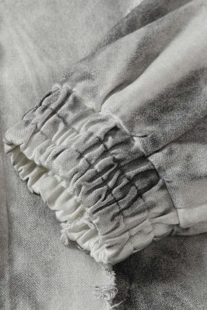 Concert Outfit Washed Distressed Fur Hooded Jacket