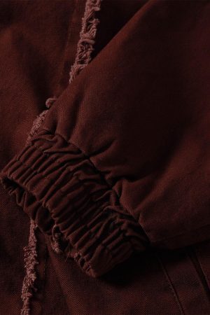 Concert Outfit Washed Distressed Fur Hooded Jacket