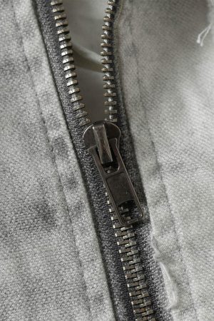 Concert Outfit Washed Distressed Fur Hooded Jacket