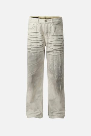 Concert Outfit Washed Distressed Jeans