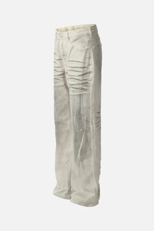 Concert Outfit Washed Distressed Jeans