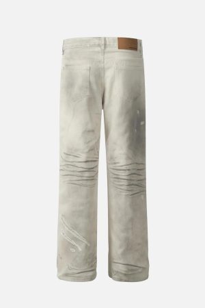 Concert Outfit Washed Distressed Jeans