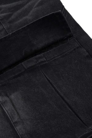 Concert Outfit Washed Distressed Multi-Pocket Cargo Jeans