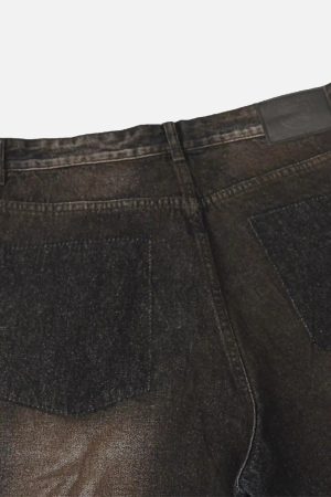 Concert Outfit Washed Distressed Multi-Pocket Ripped Jeans