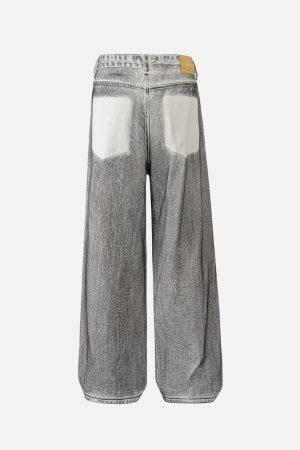 Concert Outfit Washed Distressed Multi-Pocket Ripped Jeans