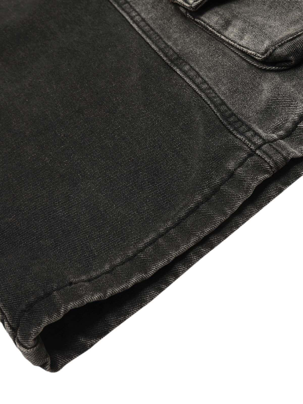 Concert Outfit Washed Distressed Multi-Pocket Straight Cargo Jeans Concert Outfit Washed Distressed Multi-Pocket Straight Cargo Jeans