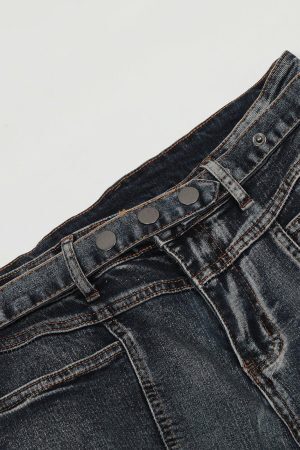 Concert Outfit Washed Distressed Patchwork Jeans