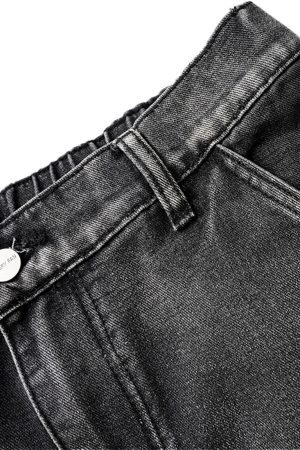 Concert Outfit Washed Distressed Pleated Cargo Jeans