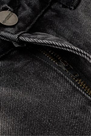 Concert Outfit Washed Distressed Raw Edge Barrel Jeans