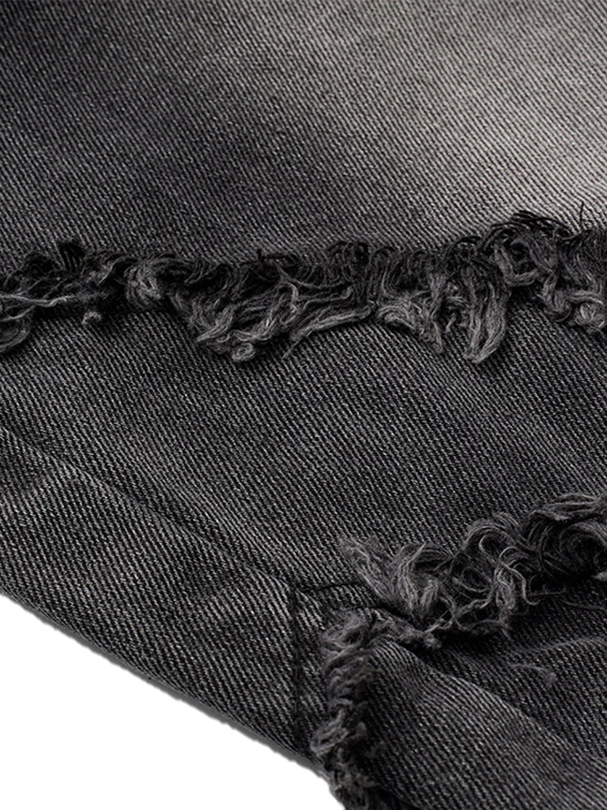 Concert Outfit Washed Distressed Raw Edge Barrel Jeans Concert Outfit Washed Distressed Raw Edge Barrel Jeans