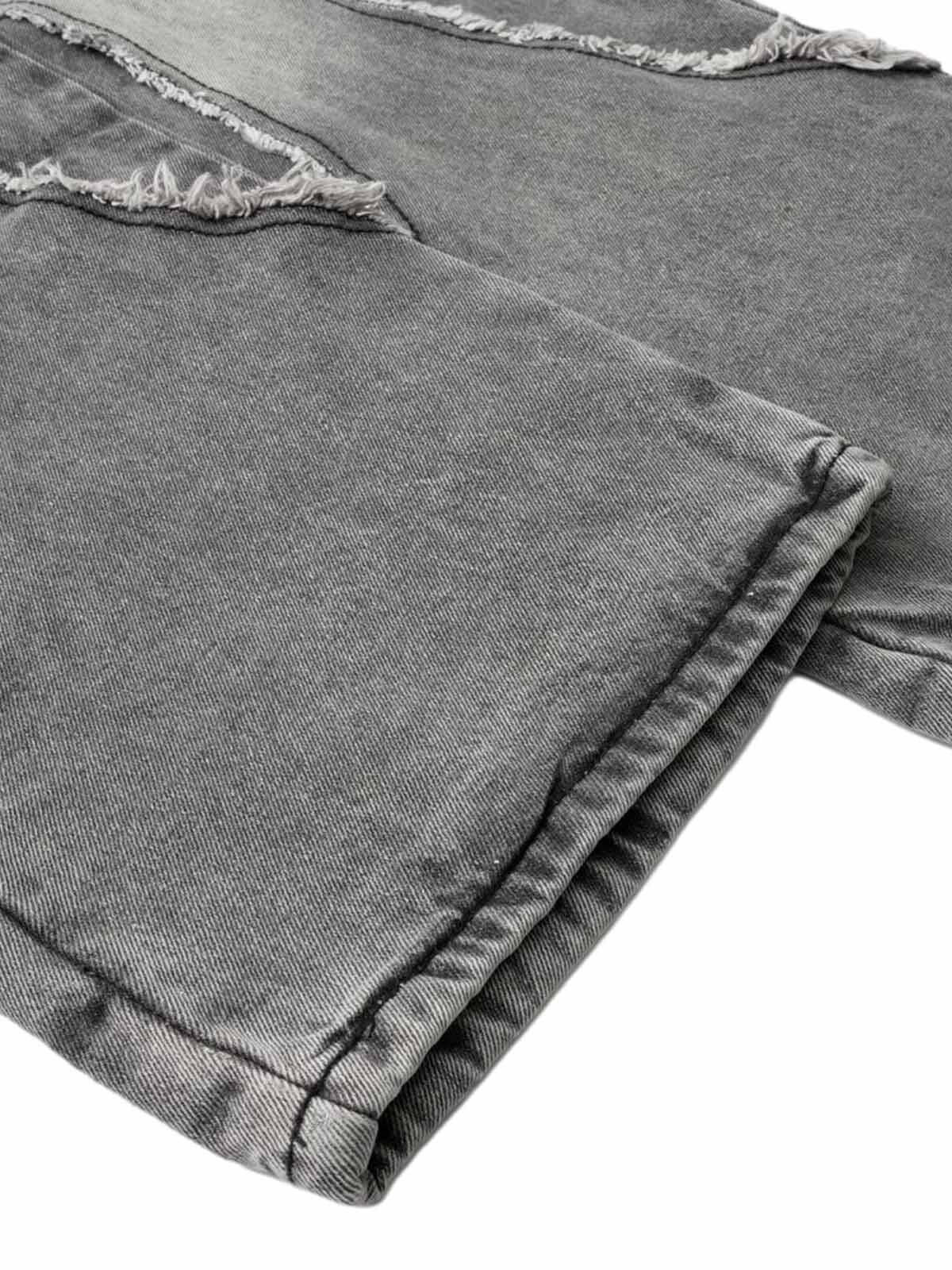 Concert Outfit Washed Distressed Raw Edge Drawstring Jeans Concert Outfit Washed Distressed Raw Edge Drawstring Jeans