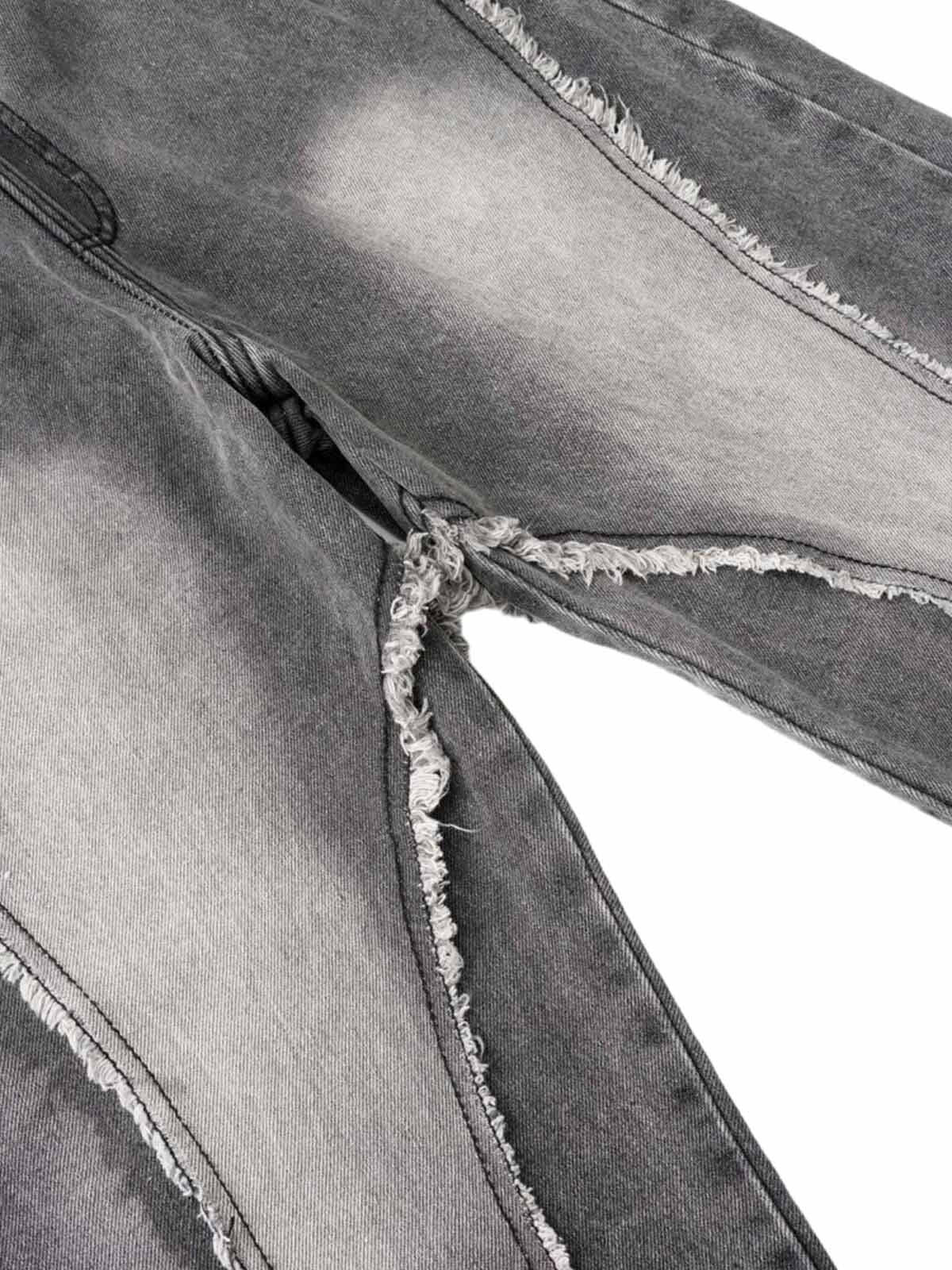 Concert Outfit Washed Distressed Raw Edge Drawstring Jeans Concert Outfit Washed Distressed Raw Edge Drawstring Jeans