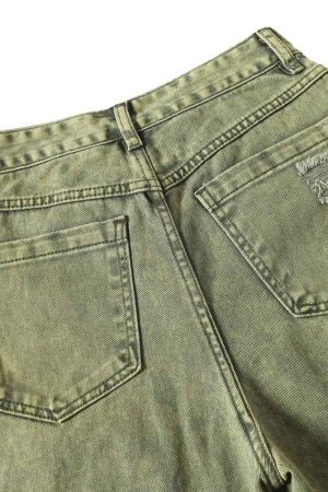 Concert Outfit Washed Distressed Ripped Barrel Jeans