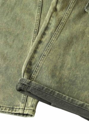 Concert Outfit Washed Distressed Ripped Barrel Jeans