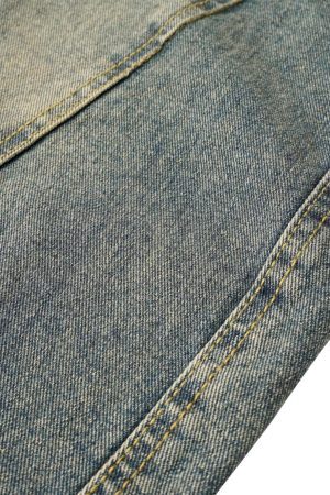 Concert Outfit Washed Distressed Split Drawstring Barrel Jeans