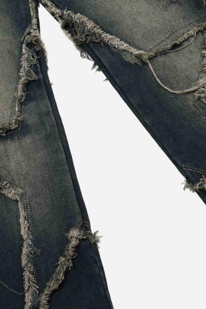 Concert Outfit Washed Distressed Star Jeans