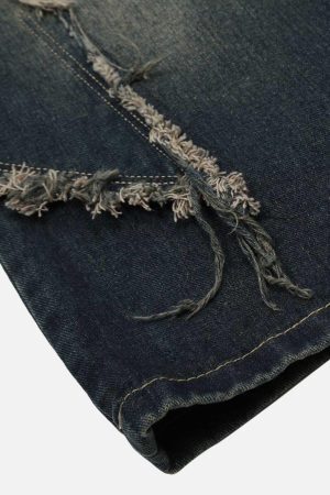 Concert Outfit Washed Distressed Star Jeans