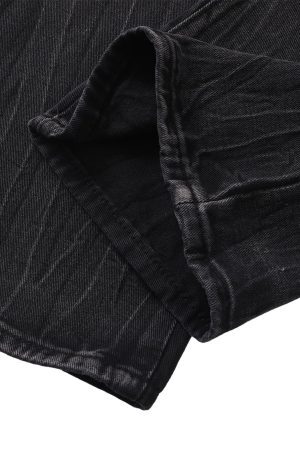 Concert Outfit Washed Distressed Straight Jeans