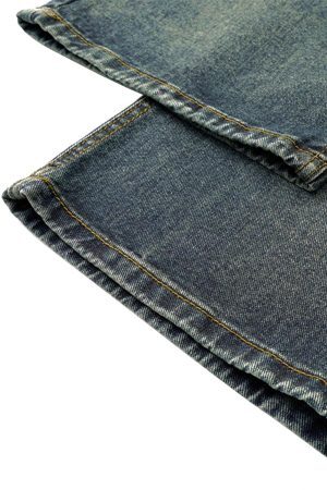 Concert Outfit Washed Distressed Waistband Straight Jeans