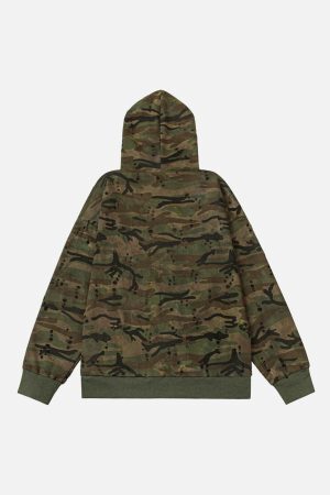 Concert Outfit Washed Distressed Zipper Hooded Jacket