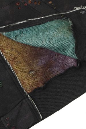 Concert Outfit Washed Distressed Zipper Hooded Jacket