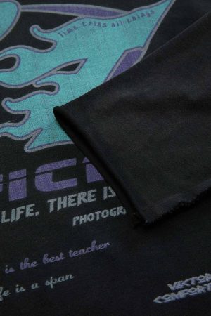 Concert Outfit Washed Edge Long Sleeve T-Shirt