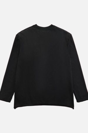Concert Outfit Washed Edge Long Sleeve T-Shirt