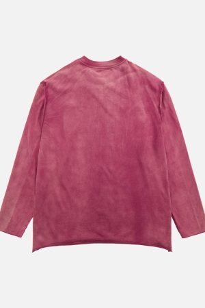 Concert Outfit Washed Edge Long Sleeve T-Shirt