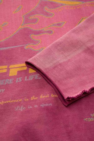 Concert Outfit Washed Edge Long Sleeve T-Shirt