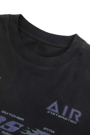 Concert Outfit Washed Edge Long Sleeve T-Shirt